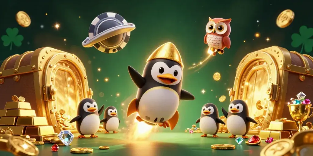Experience the excitement of online gaming with mu88mkt through an imaginative casino scene featuring unique characters.