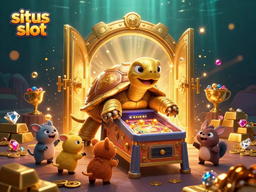 Experience big wins at situs slot with dynamic golden tortoise pinball and sparkling treasures.