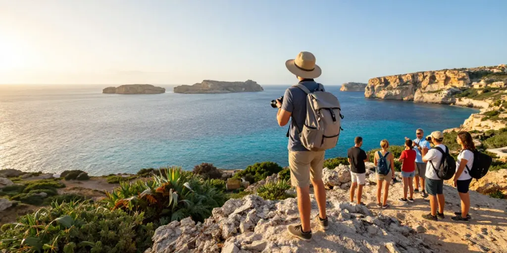 Experience breathtaking Gozo tours with travelers enjoying panoramic views at sunset.