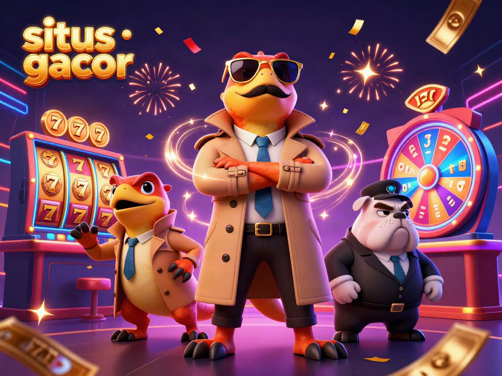 Experience the thrills at situs gacor with playful raptors trying to enter a VIP casino lounge.